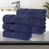 Zero Twist Cotton Solid Ultra-Soft Absorbent Hand Towel Set of 6