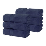 Zero Twist Cotton Solid Ultra-Soft Absorbent Hand Towel Set of 6