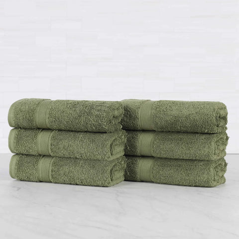 Oregon Organic Cotton Medium Weight Solid Hand Towel, Set of 6