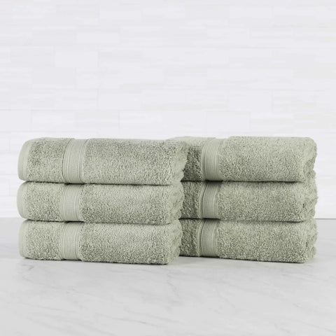 Oregon Organic Cotton Medium Weight Solid Hand Towel, Set of 6