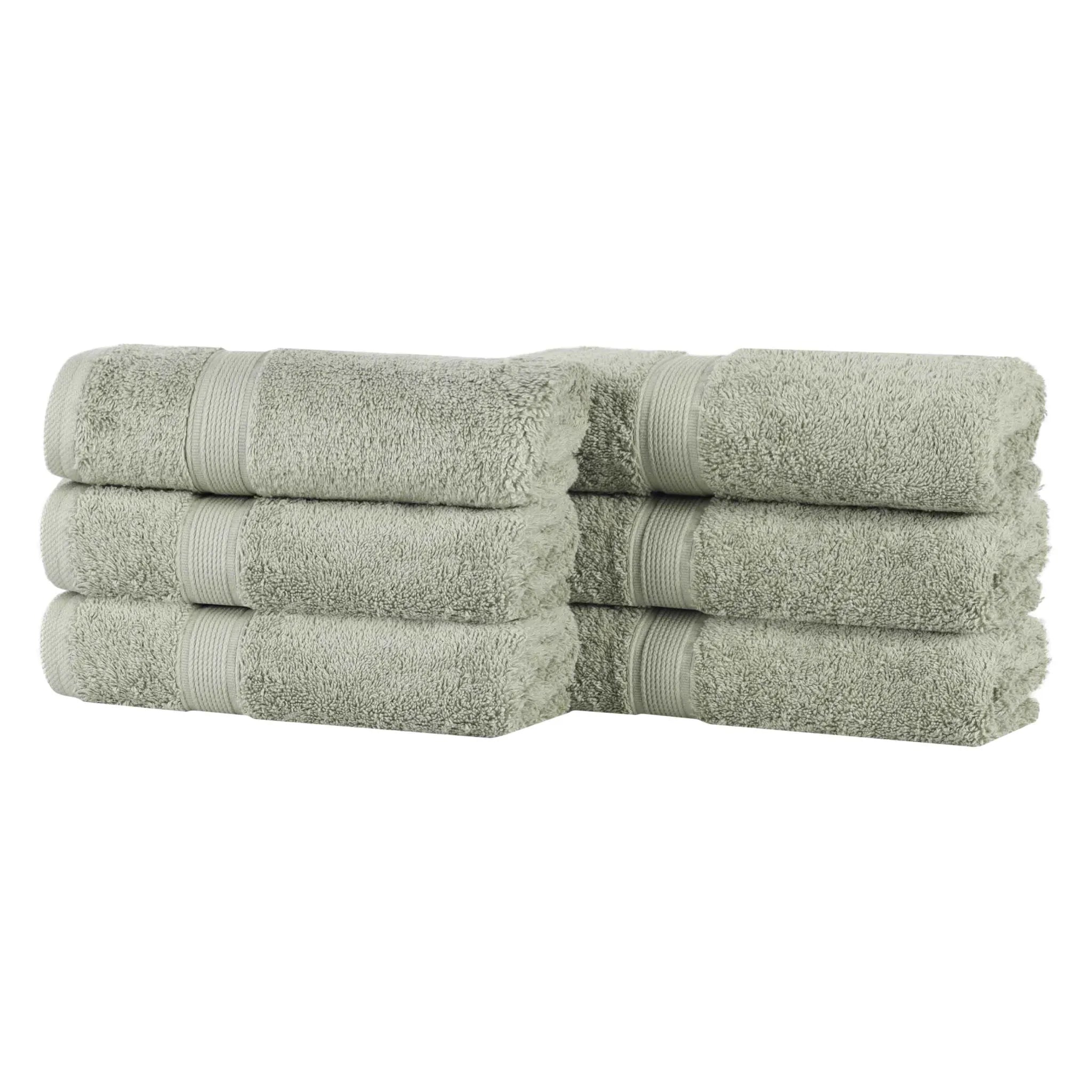 Oregon Organic Cotton Medium Weight Solid Hand Towel, Set of 6