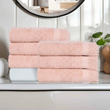Rolla Cotton Geometric Jacquard Plush Absorbent Hand Towel Set of 6