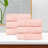 Rayon from Bamboo Eco-Friendly Fluffy Solid Hand Towel Set of 6