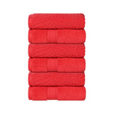 Chevron Zero Twist Solid and Jacquard Soft Cotton Hand Towel Set of 6