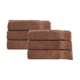 Rolla Cotton Geometric Jacquard Plush Absorbent Hand Towel Set of 6