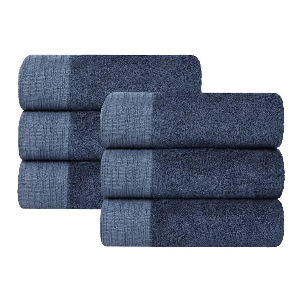 Rayon from Bamboo Eco-Friendly Fluffy Solid Hand Towel Set of 6