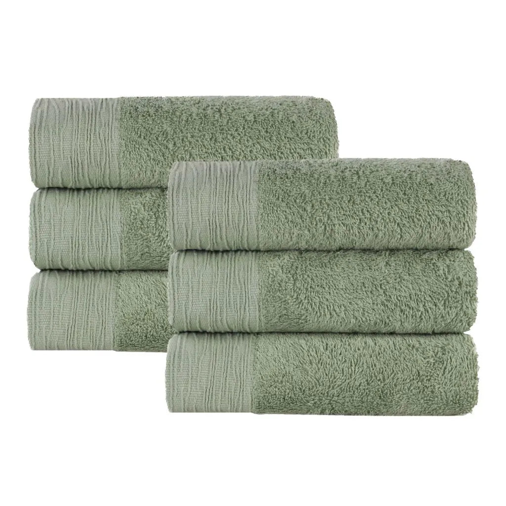 Rayon from Bamboo Eco-Friendly Fluffy Solid Hand Towel Set of 6