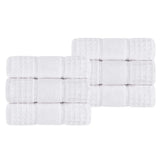 Napa Zero Twist Cotton Solid Waffle Honeycomb Hand Towel Set of 6