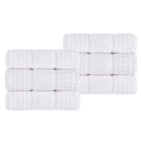 Napa Zero Twist Cotton Solid Waffle Honeycomb Hand Towel Set of 6