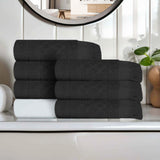 Rolla Cotton Geometric Jacquard Plush Absorbent Hand Towel Set of 6