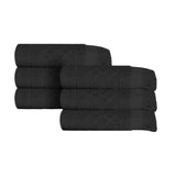 Rolla Cotton Geometric Jacquard Plush Absorbent Hand Towel Set of 6