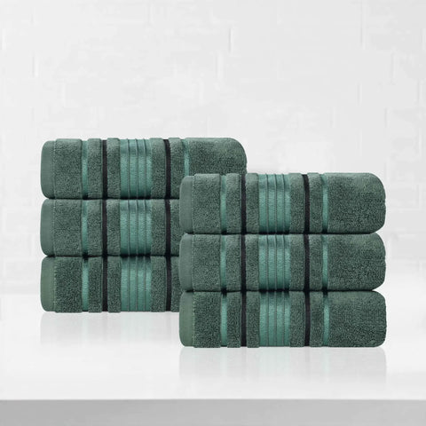Sadie Zero Twist Cotton Absorbent Solid Hand Towel, Set of 6