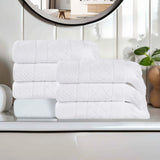 Rolla Cotton Geometric Jacquard Plush Absorbent Hand Towel Set of 6