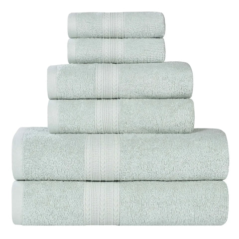 Eco-Friendly Ring-Spun Cotton 6-Piece Towel Set