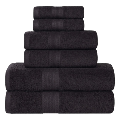 Eco-Friendly Ring-Spun Cotton 6-Piece Towel Set
