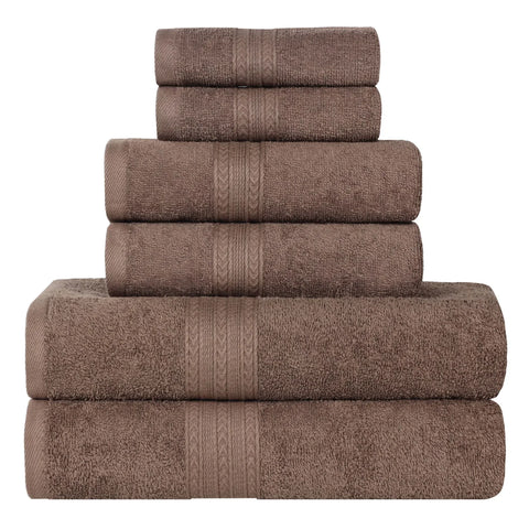 Eco-Friendly Ring-Spun Cotton 6-Piece Towel Set
