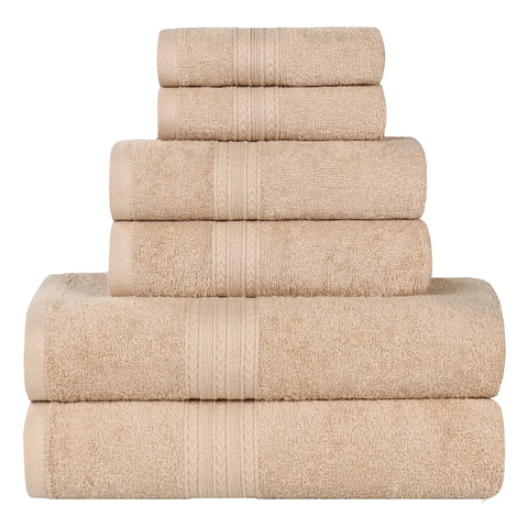 Eco-Friendly Ring-Spun Cotton 6-Piece Towel Set