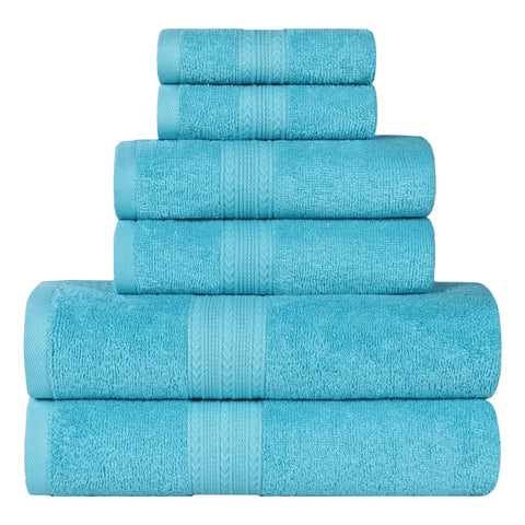Eco-Friendly Ring-Spun Cotton 6-Piece Towel Set