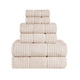 Zero Twist Cotton Waffle Towel Set 6-Piece - Napa