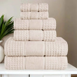 Zero Twist Cotton Waffle Towel Set 6-Piece - Napa