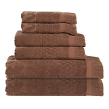 Rolla Cotton Geometric Jacquard Plush Soft Absorbent 6 Piece Towel Set