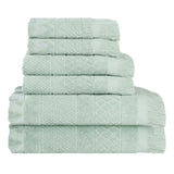 Rolla Cotton Geometric Jacquard Plush Soft Absorbent 6 Piece Towel Set