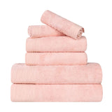 Rayon from Bamboo Eco-Friendly Fluffy Soft Solid 6 Piece Towel Set