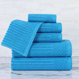 Soho Cotton Ribbed Textured Ultra Absorbent 6 Piece Towel Set