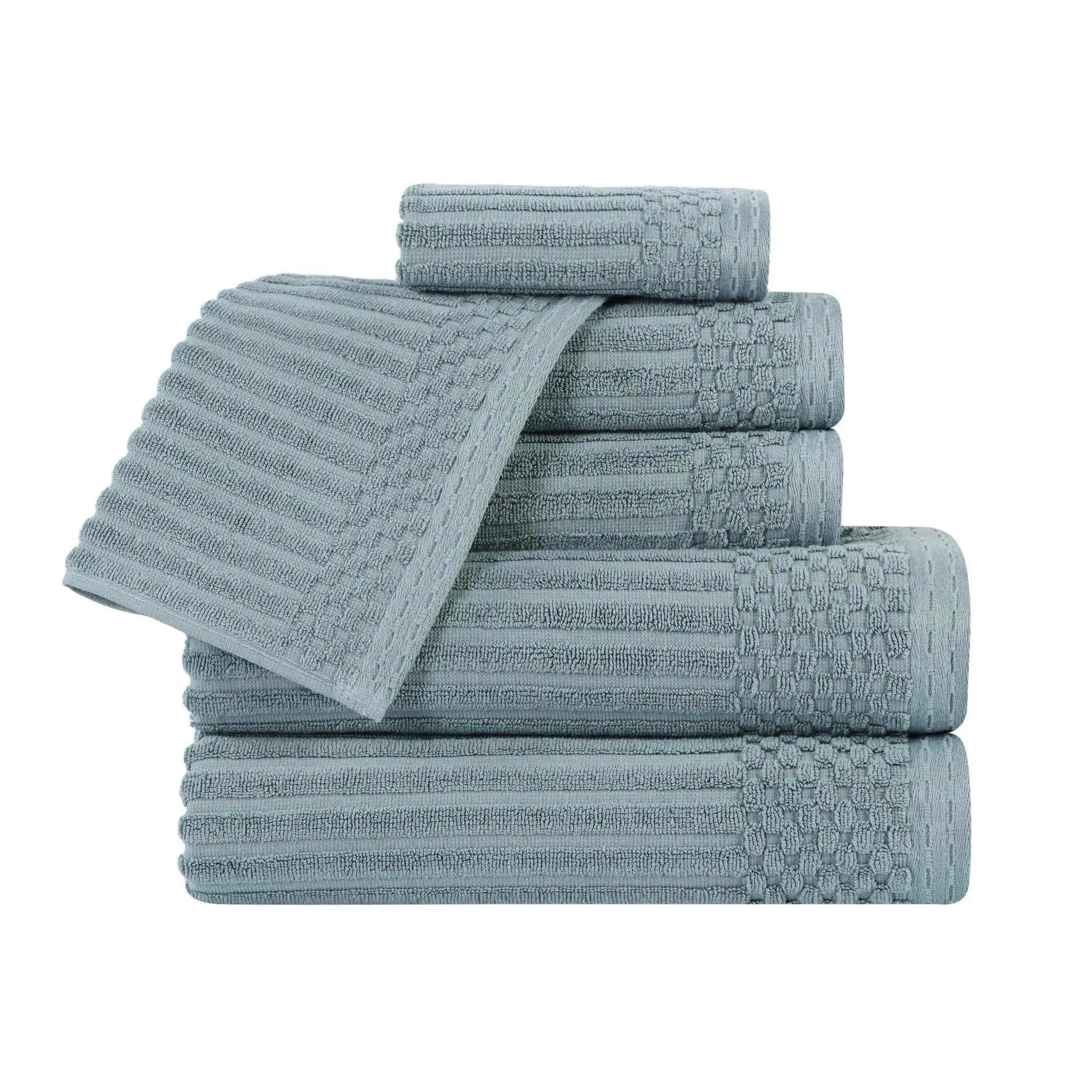 Soho Cotton Ribbed Textured Ultra Absorbent 6 Piece Towel Set