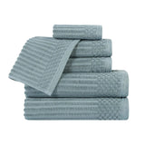 Soho Cotton Ribbed Textured Ultra Absorbent 6 Piece Towel Set