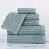 Soho Cotton Ribbed Textured Ultra Absorbent 6 Piece Towel Set