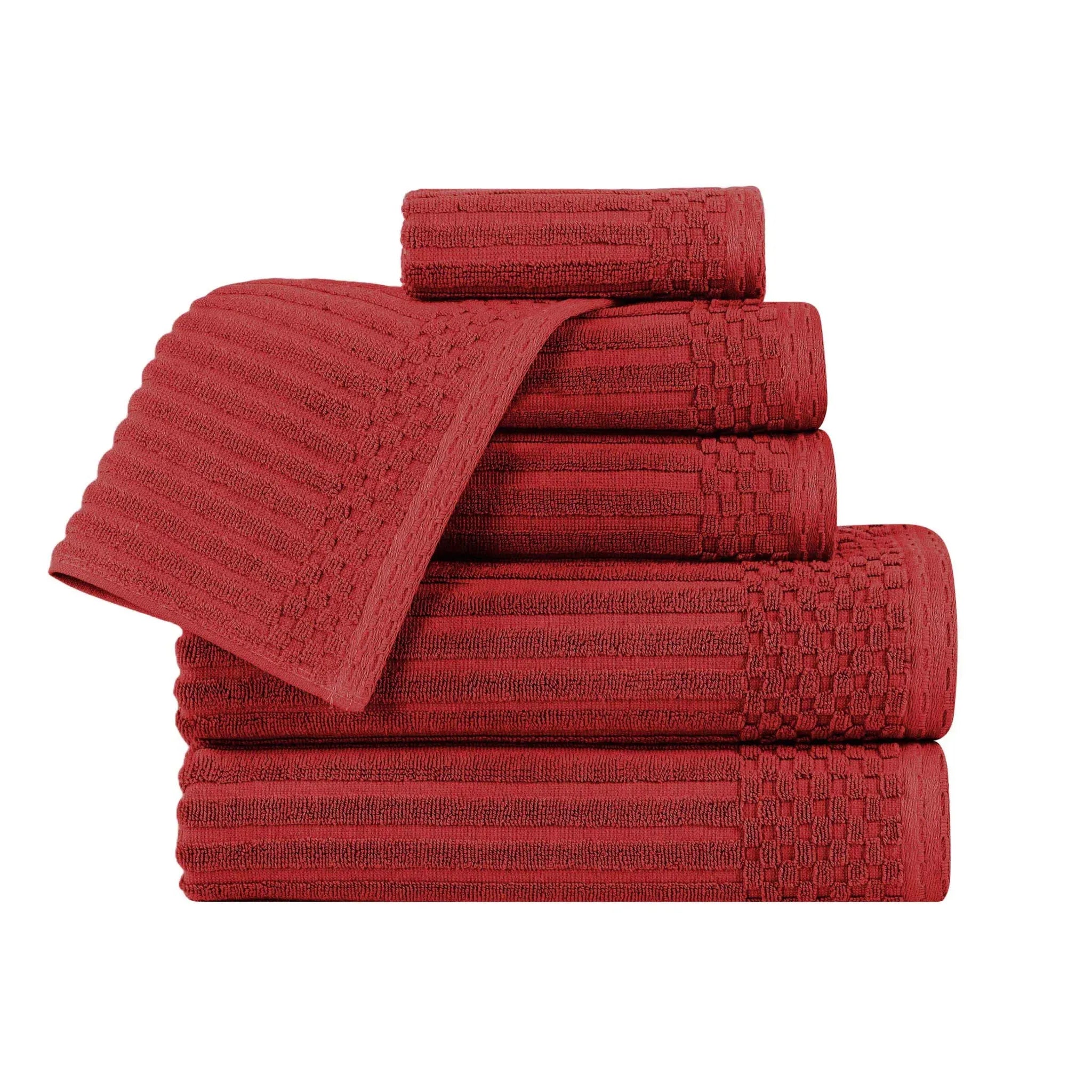 Soho Cotton Ribbed Textured Ultra Absorbent 6 Piece Towel Set
