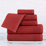 Soho Cotton Ribbed Textured Ultra Absorbent 6 Piece Towel Set