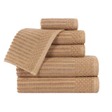 Soho Cotton Ribbed Textured Ultra Absorbent 6 Piece Towel Set