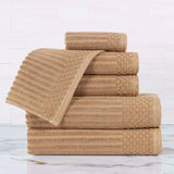 Soho Cotton Ribbed Textured Ultra Absorbent 6 Piece Towel Set