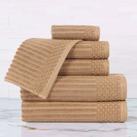 Soho Ribbed Cotton Towel Set 6 Piece