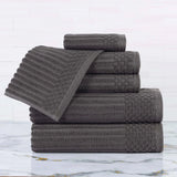 Soho Cotton Ribbed Textured Ultra Absorbent 6 Piece Towel Set