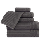 Soho Cotton Ribbed Textured Ultra Absorbent 6 Piece Towel Set