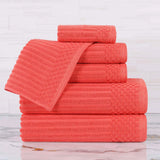 Soho Cotton Ribbed Textured Ultra Absorbent 6 Piece Towel Set