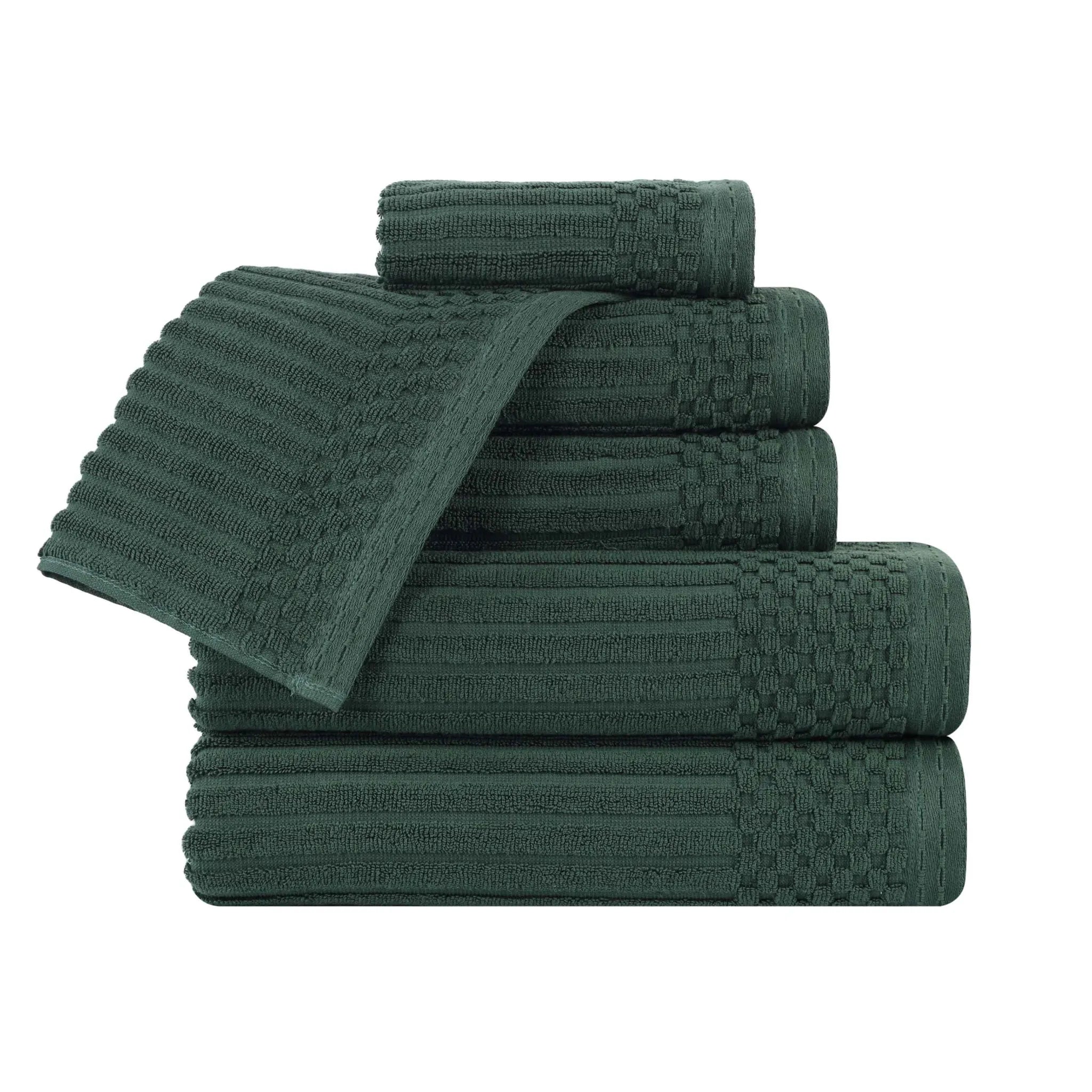 Soho Cotton Ribbed Textured Ultra Absorbent 6 Piece Towel Set