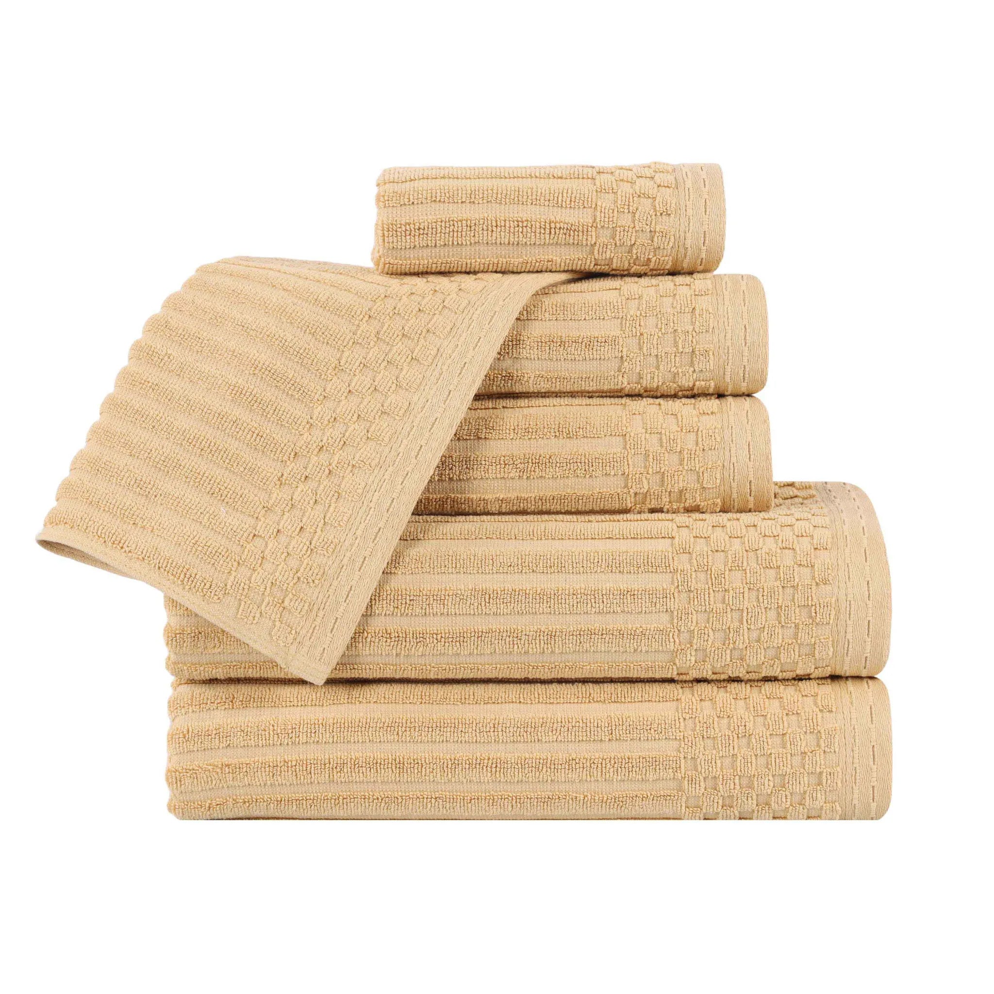 Soho Cotton Ribbed Textured Ultra Absorbent 6 Piece Towel Set