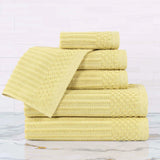 Soho Cotton Ribbed Textured Ultra Absorbent 6 Piece Towel Set