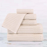 Soho Cotton Ribbed Textured Ultra Absorbent 6 Piece Towel Set