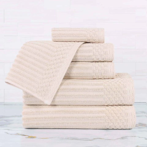 Soho Ribbed Cotton Towel Set 6 Piece