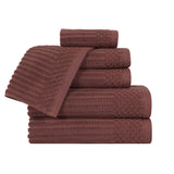 Soho Cotton Ribbed Textured Ultra Absorbent 6 Piece Towel Set