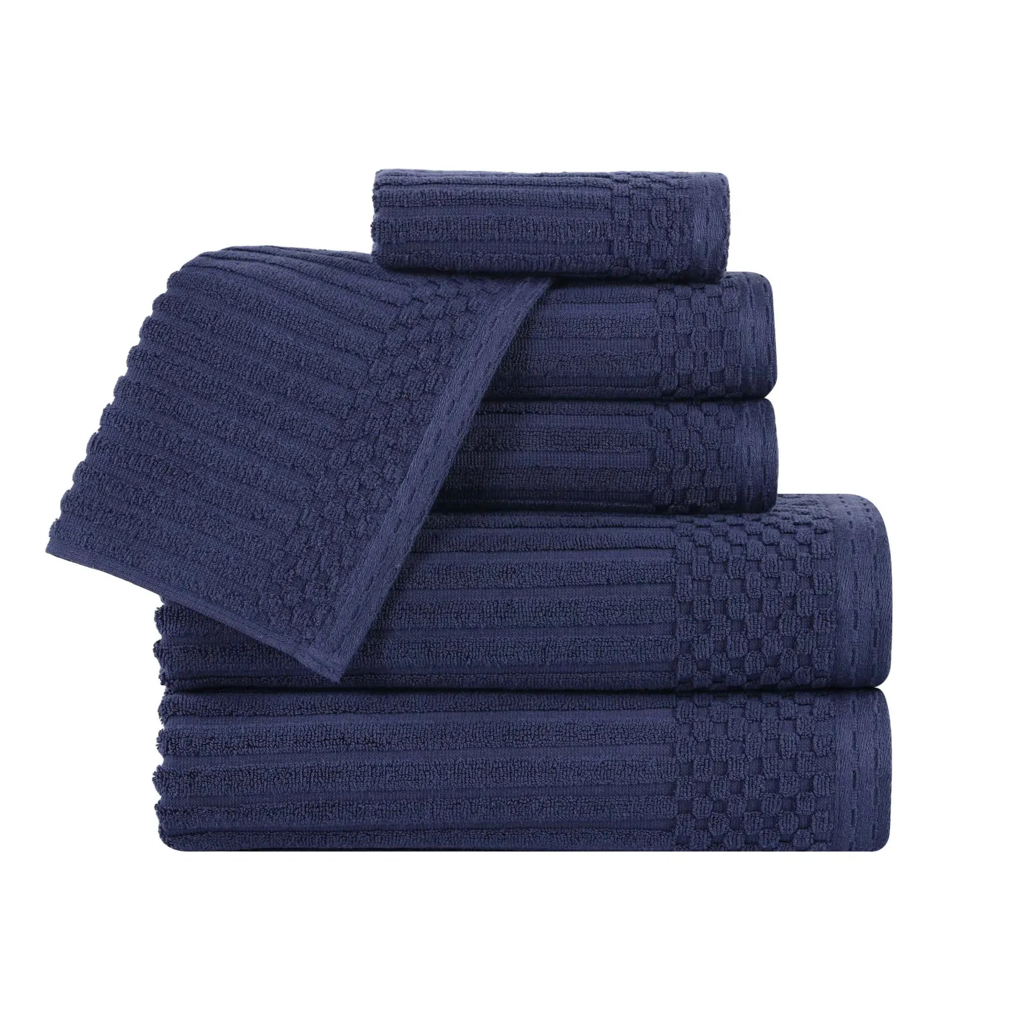 Soho Cotton Ribbed Textured Ultra Absorbent 6 Piece Towel Set