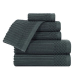 Soho Cotton Ribbed Textured Ultra Absorbent 6 Piece Towel Set