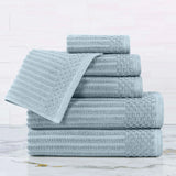Soho Cotton Ribbed Textured Ultra Absorbent 6 Piece Towel Set