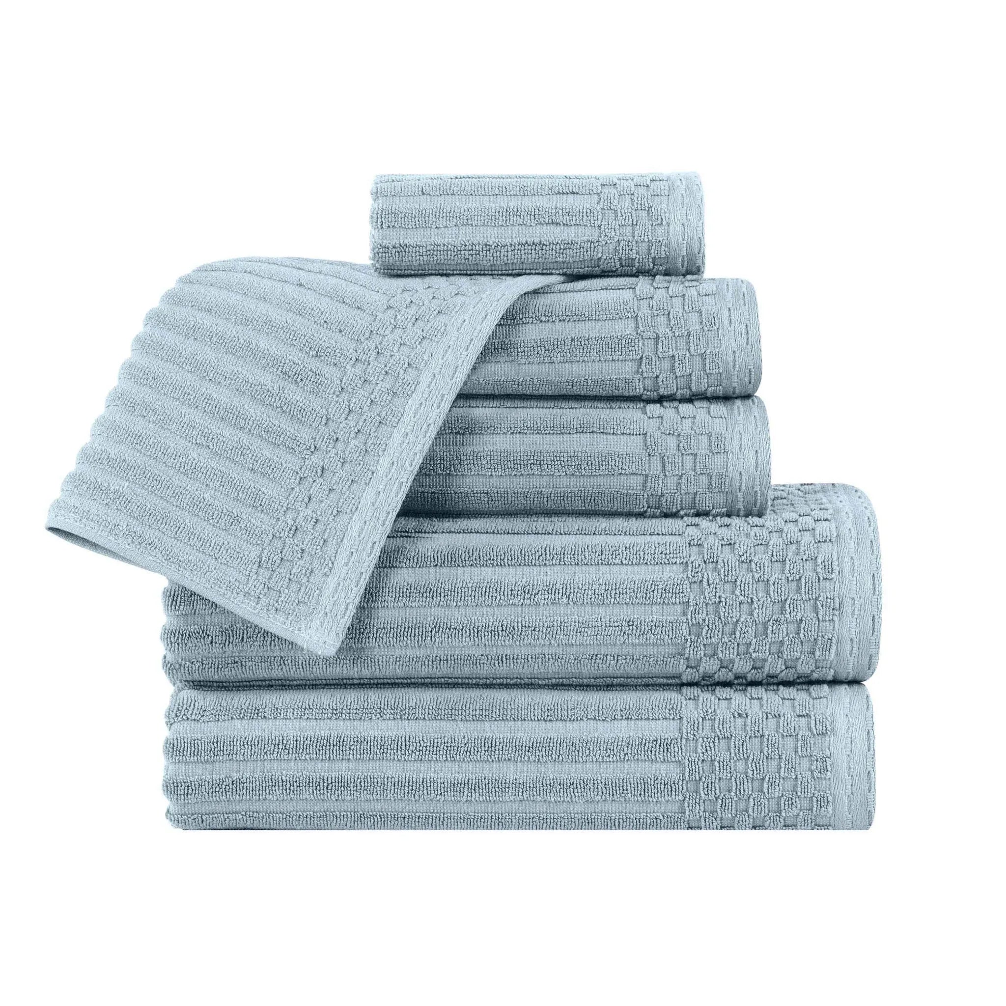 Soho Cotton Ribbed Textured Ultra Absorbent 6 Piece Towel Set