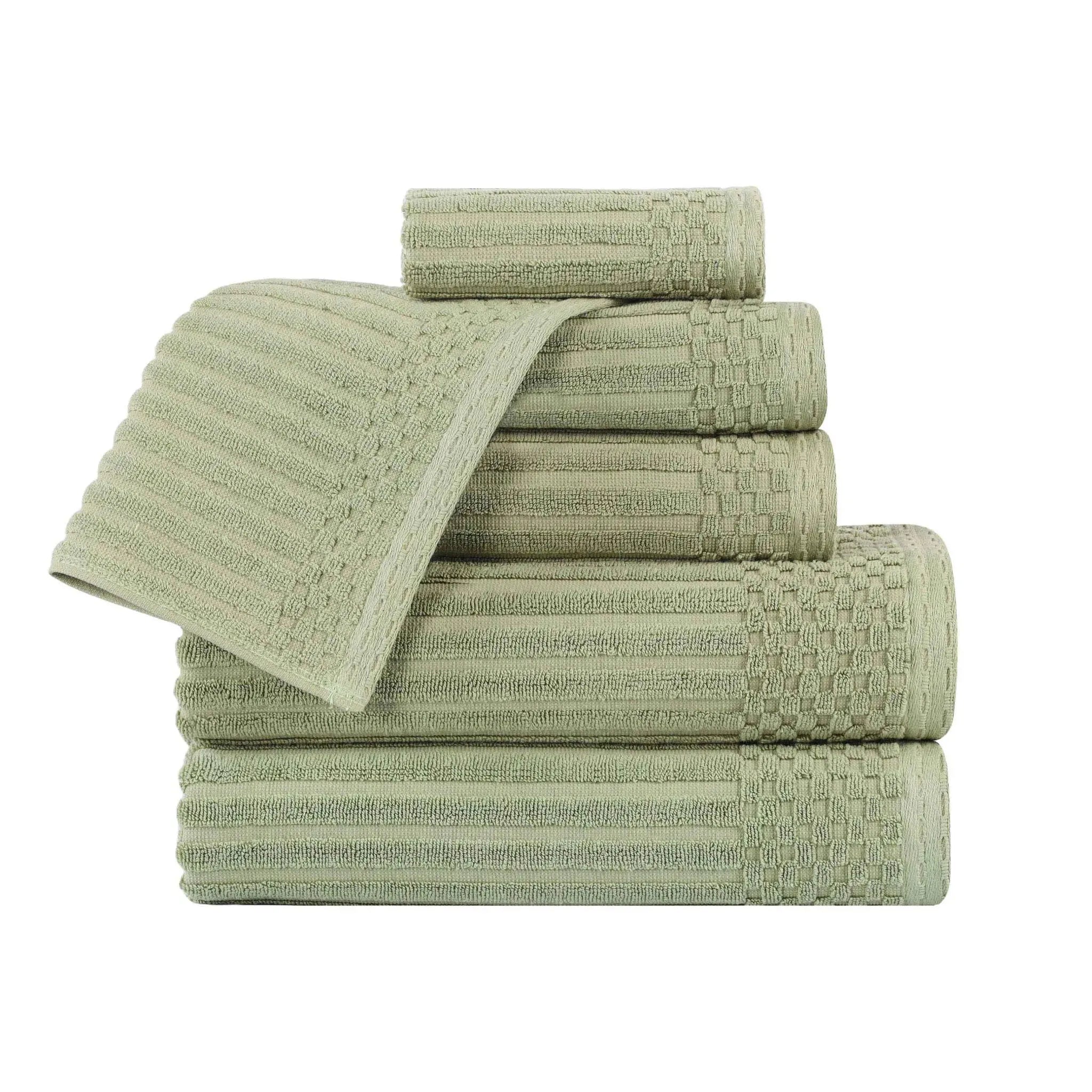 Soho Cotton Ribbed Textured Ultra Absorbent 6 Piece Towel Set